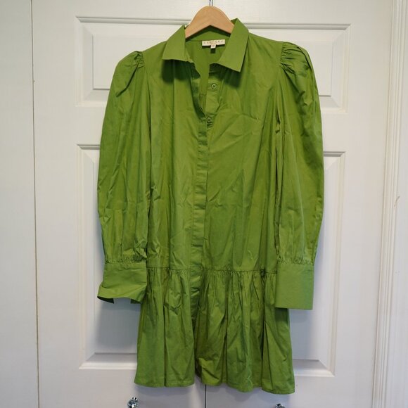 LaRoque Size M Green Button Down Dress - Picture 4 of 7
